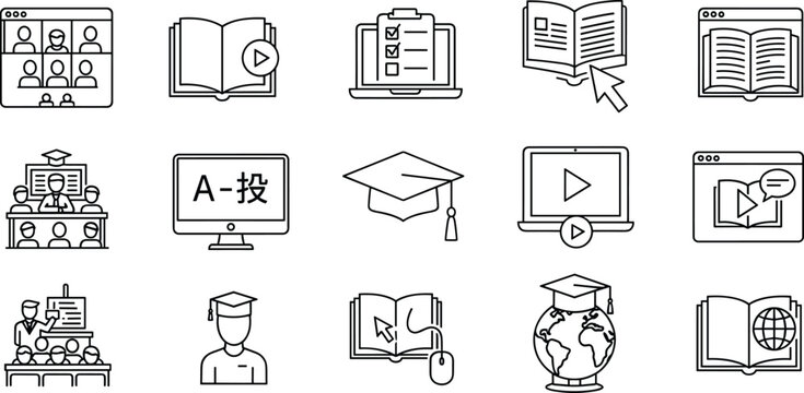 Course Line Icon Elearning Course Line Icon Images – Browse 17,877 Stock Photos, Vectors ...