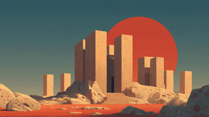 vector graphic giant moon for wall art, background, poster © creative