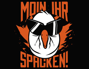 Fototapeta premium Cool Seagull Funny Beach Bird Graphic Design - printable editable vector art file.