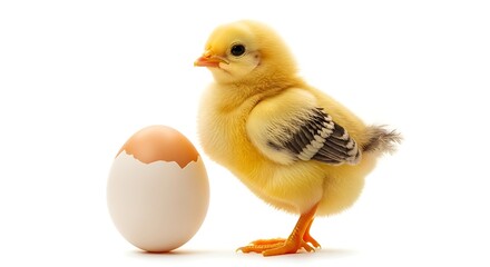 Fototapeta premium Easter sunday symbolism baby chick hatches from egg representing new life and renewal on easter morning