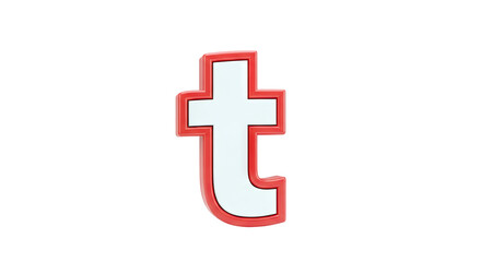 Obraz premium 3D Render of the letter 't'