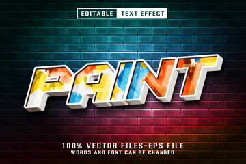 Naklejka premium Paint 3d Text - Editable Text Effect