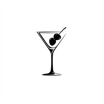 Martini glass with cherries
