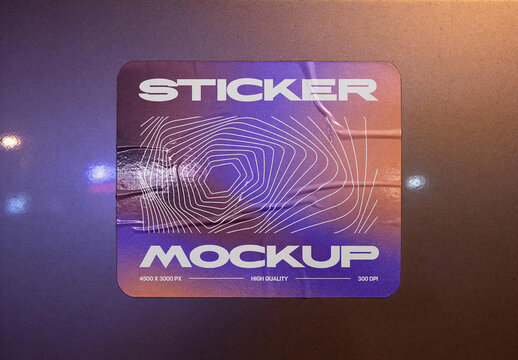 Wrinkled Sticker Mockup