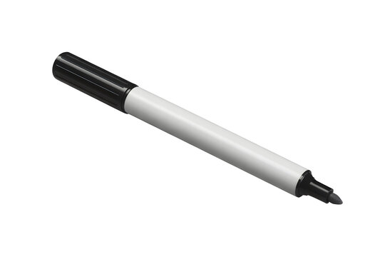 Black and white marker on white background isolated on a transparent background