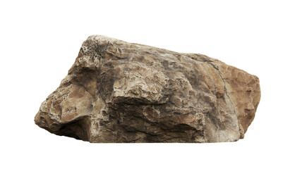 Brown rock stone terrain geology natural isolated on a transparent background