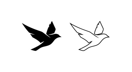 Obraz premium Set of 2 Flying Bird Icons Vector