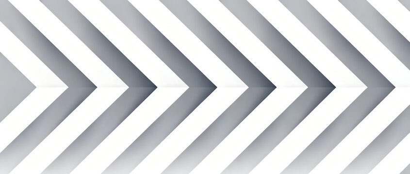 White and gray chevron pattern with shadows isolated on transparent background