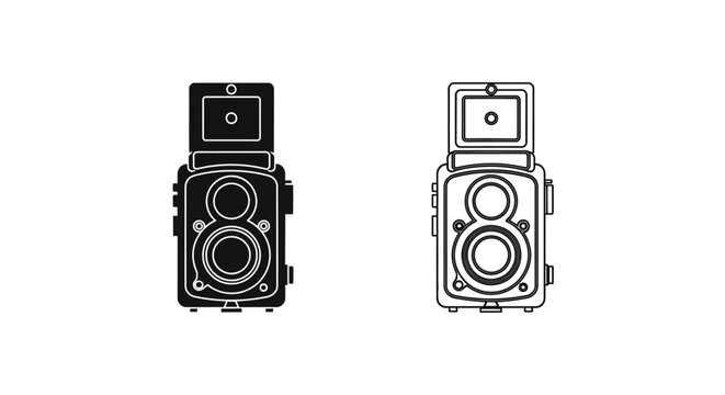 Vintage twin lens reflex cameras Vector