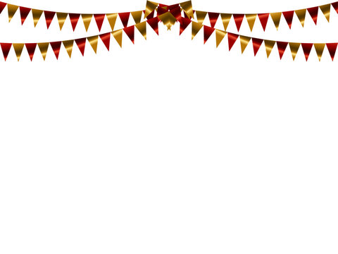 ガーランド三角、曲線、金10赤F6