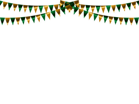 ガーランド三角、曲線、金17緑F6