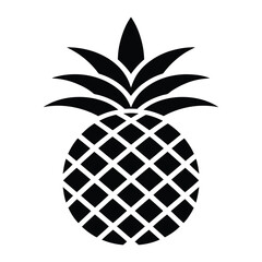 Obraz premium Tropical pineapple fruit vector illustration isolated on white background