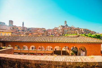 Obraz premium Beautiful old town of Siena in Italy. Tourist destination in Italy.