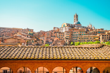 Obraz premium Beautiful old town of Siena in Italy. Tourist destination in Italy.