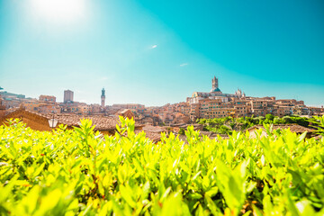 Obraz premium Beautiful old town of Siena in Italy. Tourist destination in Italy.
