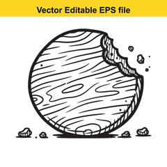 Moon Crater Illustration Design Element - Vector Graphic