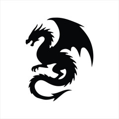 Naklejka premium black dragon tattoo