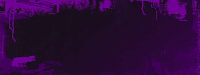 Urban punk checkered background with spray painted graffiti texture, purple neon street art. Distressed poster design, vector illustration. Abstract pattern with rough brush strokes, grunge banner © klyaksun