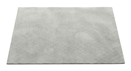 Flat grey felt material sheet on transparent background