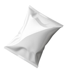 blank white food packaging mockup on white background.