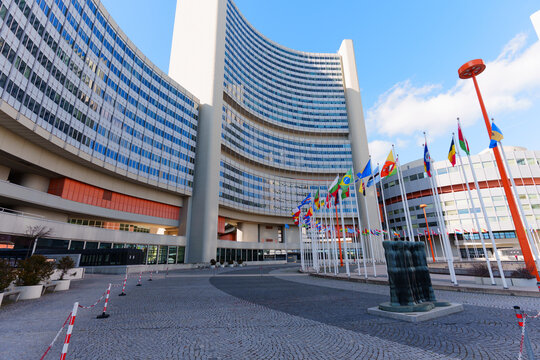 Vienna, Austria - February 25, 2026: United Nations Office at Vienna International Centre VIC Architecture