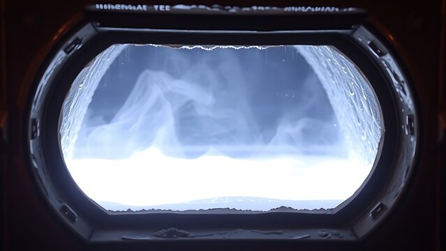 ontology. Industrial furnace observation window showing molten metal with intense glow. safety posters, maintenance manuals, designed for industrial assembly lines and welding operations.