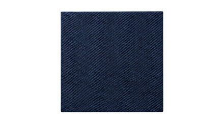 Fototapeta premium Square navy blue denim fabric swatch on transparent background