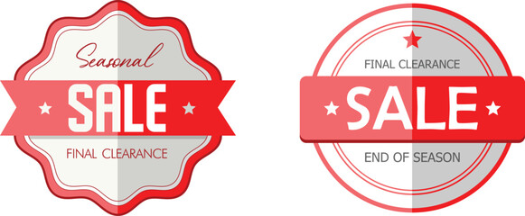 Sale stickers for clearance and discount promotions