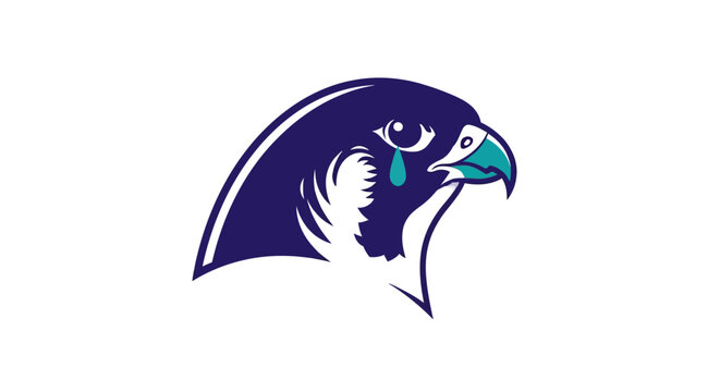 A melancholic avian portrait with a tear, representing sadness or sorrow in the design