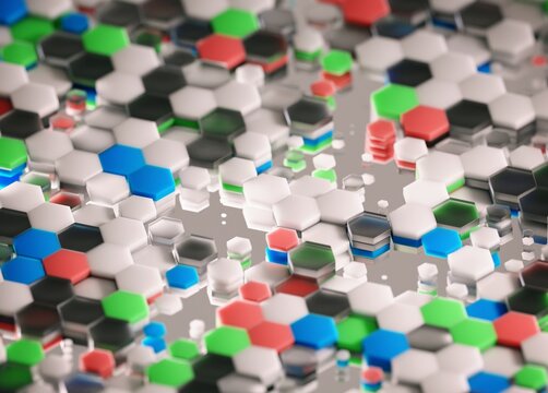 Abstract Hexagonal Colorful Pattern Background Wallpaper Design Illustration Render