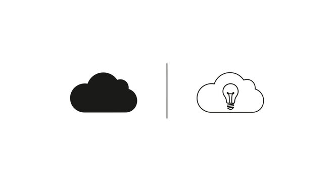 Modern cloud computing icons Vector