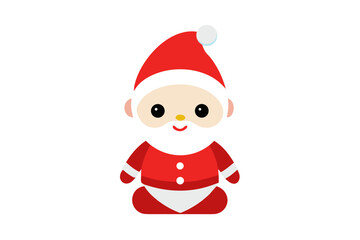 Obraz premium Christmas Baby Santa White Background