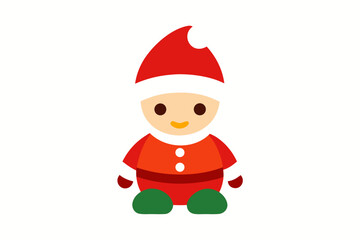 Fototapeta premium Christmas Baby Santa White Background