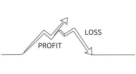 Stock Market Trend Graph Showing Profit and Loss