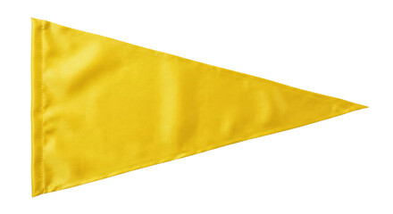 Blank yellow triangular pennant flag on transparent background © shuphanida