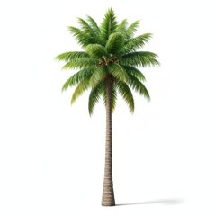 Obraz premium Tall green palm tree isolated on white background tropical nature plant