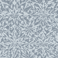 Print  Crystal Fractal Seamless Pattern with Geometric Symmetry Futuristic Luxury Vector Texture