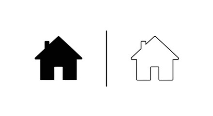 Fototapeta premium Minimalist house icons comparison Vector