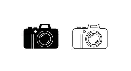 Minimalist camera icons set Vector