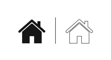 Fototapeta premium Modern minimalist house icons set Vector