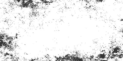 Abstract grunge background featuring a dark ink splash pattern and dirty paint splatters with a vector border frame for design text