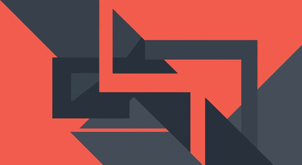 Abstract geometric shapes in red and gray a striking silhouette © MDTAHIDURRAHMAN
