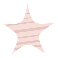 Obraz premium Minimal pink star clipart, Celestial design, Night sky object, Hand drawn vector illustration.