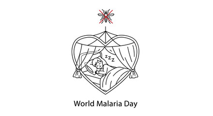 Protecting Sleep from Malaria: Person Sleeping Under Mosquito Net, World Malaria Day