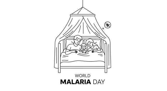 World Malaria Day Family Sleeping Under Mosquito Net