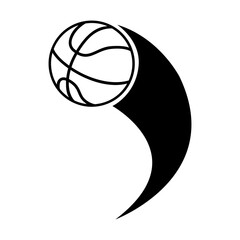 Basketball icon vector. Three pointer Illustration sign. Throwing the ball symbol or logo.