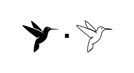 Obraz premium Hummingbirds in flight art design Vector