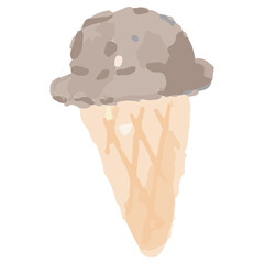 幼稚園・保育園向け 7月のやさしい水彩挿絵イラストシリーズ｜アイスクリーム Watercolor Ice Cream Illustration