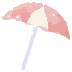 幼稚園・保育園向け 7月のやさしい水彩挿絵イラストシリーズ｜パラソル Summer Parasol Watercolor Illustration