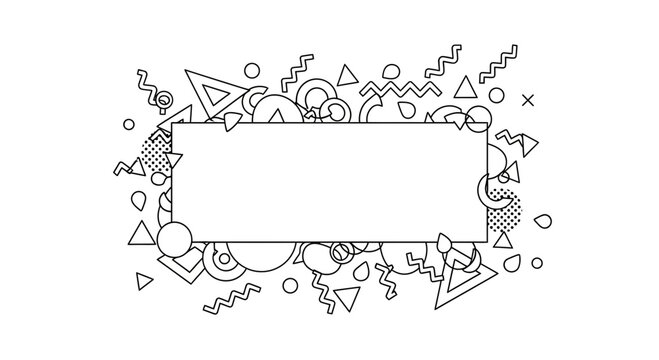 Geometric Shapes Surrounding Blank Rectangle.